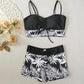 🏖️2025 Neues Design👙✨Damen bedrucktes zweiteiliges Badeanzug-Set