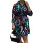 Damen-Hemdkleid mit Blumenmuster und langen Ärmeln