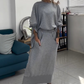 2-teiliges Set aus Rundhals-Sweatshirt und Rock für Damen