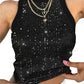 Slim Fit Tanktop mit Pailletten und Rundhalsausschnitt