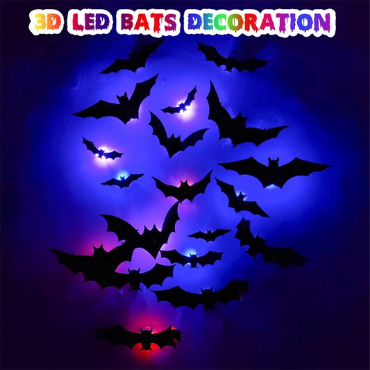 🦇Halloween 3D-beleuchtete Fledermäuse