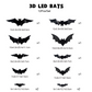 🦇Halloween 3D-beleuchtete Fledermäuse
