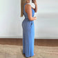 Ärmelloser Jumpsuit mit weitem Bein und V-Ausschnitt für Damen