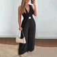 Ärmelloser Jumpsuit mit weitem Bein und V-Ausschnitt für Damen