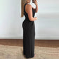Ärmelloser Jumpsuit mit weitem Bein und V-Ausschnitt für Damen