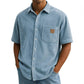 👔GRÖSSE: M-4XL🌟️Kurzarm-Button-Down-Hemden mit Vintage-Revers für Herren