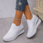 Damen-Sneakers mit Strass-Mesh und Keilabsatz