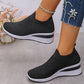 Damen-Sneakers mit Strass-Mesh und Keilabsatz