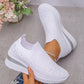 Damen-Sneakers mit Strass-Mesh und Keilabsatz