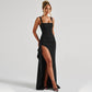 💎49% Rabatt 👗Ärmelloses Bodycon-Kleid mit Karree-Ausschnitt und hohem Seitenschlitz✨