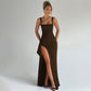 💎49% Rabatt 👗Ärmelloses Bodycon-Kleid mit Karree-Ausschnitt und hohem Seitenschlitz✨
