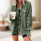 DAMEN FLEDERMAUSÄRMEL WAFFELSTRICK BUTTON-DOWN-SHIRT SHACKET TOPS