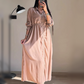 Langärmliges Kleid mit Reißverschluss und Taillenbesatz