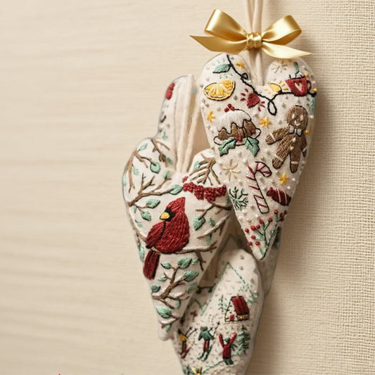 💖DIY Herzförmiges, handgesticktes Weihnachtsornament/Ornament-Set