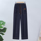 Hose mit geradem Bein und hoher Taille und Kordelzug