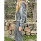 Set mit Vintage-Waschung – Cropped Hoodie und Hose