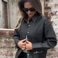 Women's Casual Button Jacket with Pockets