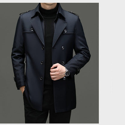 ✨Nur für kurze Zeit 49% Rabatt – Herren-Trenchcoat in mittlerer Länge mit herausnehmbarem Futter