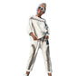 Lässiges Sweatshirt- und Jogginghosen-Set mit Kettenprint für Damen