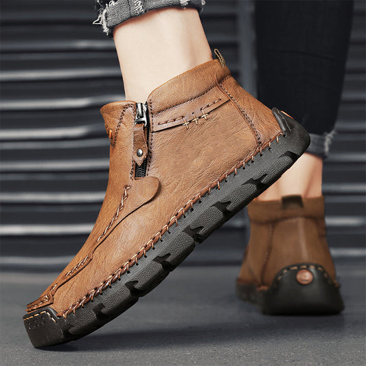Herrenmode Retro-Stiefeletten mit Reißverschlussdetail