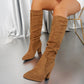 Stilvolle, einfarbige High Heel-Stiefel für Damen