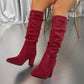 Stilvolle, einfarbige High Heel-Stiefel für Damen