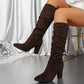 Stilvolle, einfarbige High Heel-Stiefel für Damen