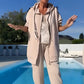 Modisches 2-teiliges Set aus Kapuzenjacke und Hose