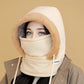 Mit Plüsch gefütterte, dicke Thermomütze mit Gesichtsmaske für Männer und Frauen