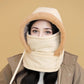 Mit Plüsch gefütterte, dicke Thermomütze mit Gesichtsmaske für Männer und Frauen