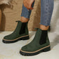 Solide elastische Stiefeletten mit niedrigem Absatz für Damen