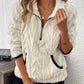 Flauschiges Sweatshirt mit halbem Reißverschluss 🍂 | Wolkenweich + geräumige Taschen – Bequem für den Alltag/die Lounge