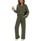 🔥LETZTER TAG 49% RABATT✨Set aus Damen-Oberteil mit Rundhalsausschnitt und Hose mit Kordelzug