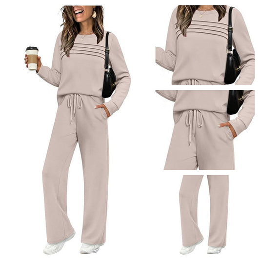 🍂✨Set für Damen mit Rundhals-Top und Kordelzughose⏰Zeitlich begrenzter Verkauf – 49% RABATT🔥
