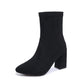 Damen-Ankle-Boots mit Blockabsatz und spitzer Zehenpartie