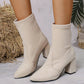 Damen-Ankle-Boots mit Blockabsatz und spitzer Zehenpartie