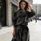 Women’s Casual Warm Top & Wide Leg Pants 2-Piece Set