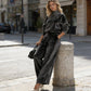 Women’s Casual Warm Top & Wide Leg Pants 2-Piece Set