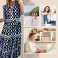 🎉Frühlings-Sonderangebot 49% Rabatt🌸💐Maxikleid für Damen mit geometrischem Print und V-Ausschnitt
