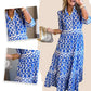 🎉Frühlings-Sonderangebot 49% Rabatt🌸💐Maxikleid für Damen mit geometrischem Print und V-Ausschnitt
