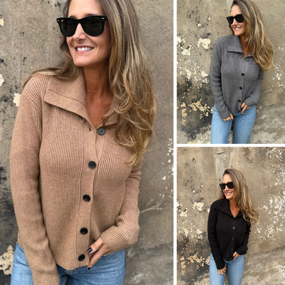 Elegantes Stricktop mit Reverskragen für Damen