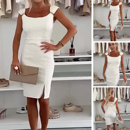 🌺 LIMITIERT: 49% RABATT! 🔥Elegantes, figurbetontes Damenkleid mit Seitenschlitz
