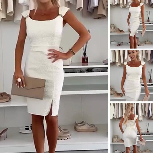 🌺 LIMITIERT: 49% RABATT! 🔥Elegantes, figurbetontes Damenkleid mit Seitenschlitz