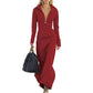 Damen-Maxikleid mit halbem Reißverschluss und schmaler Passform
