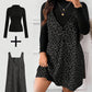 Leoparden-Kleid und Top im Lagenlook