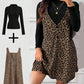 Leoparden-Kleid und Top im Lagenlook