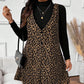 Leoparden-Kleid und Top im Lagenlook