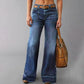 ✨🔥Retro-Schlagjeans für Damen mit Taschen👖