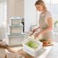 🥗 49% Rabatt! 🧊 5er-Set Kühlschrank-Aufbewahrungsboxen – stapelbare Obstboxen mit abnehmbarem Sieb, BPA-frei, ideal für Picknicks und Camping 🥦