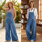 🌼 Zeitlich begrenzter 49%-Rabatt ✨Ärmellose Damen Jeans-Latzhose mit weitem Bein